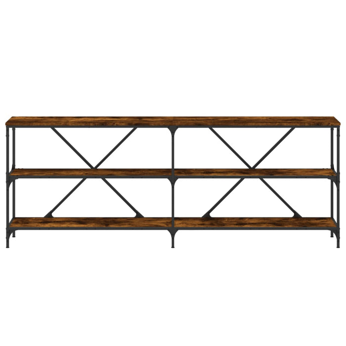 Masă consolă stejar afumat 200x30x75 cm lemn prelucrat și fier - WALTI WALTI