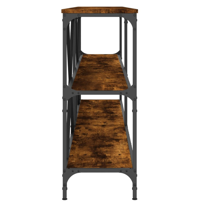 Masă consolă stejar afumat 200x30x75 cm lemn prelucrat și fier - WALTI WALTI