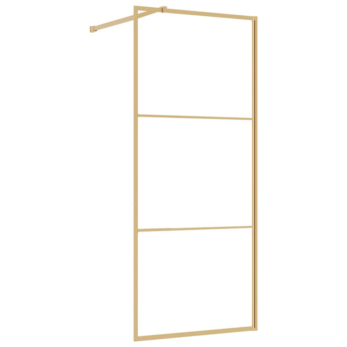 Paravan duș walk-in, auriu, 80x195 cm, sticlă ESG transparentă - WALTI WALTI