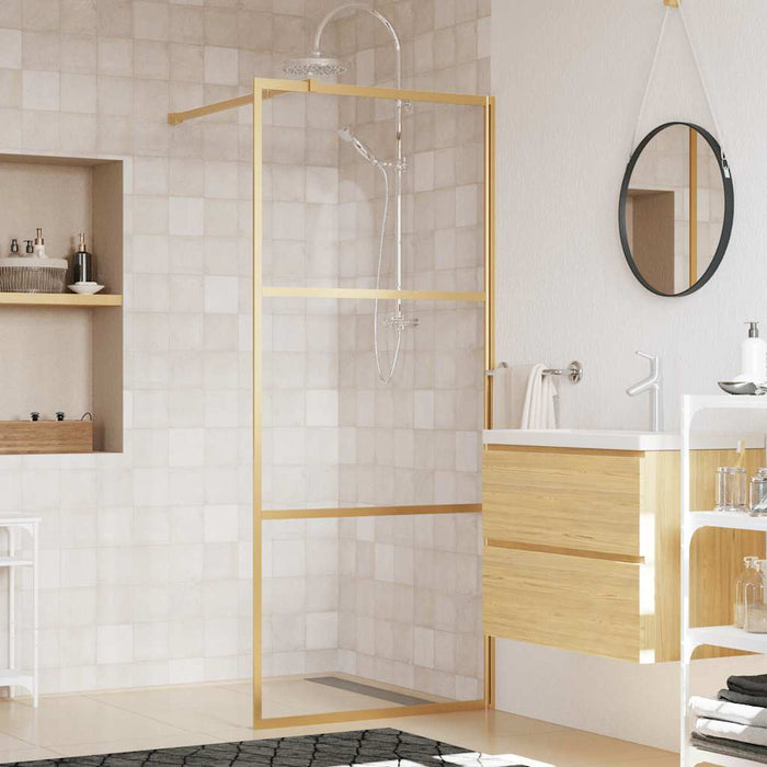 Paravan duș walk-in, auriu, 80x195 cm, sticlă ESG transparentă - WALTI WALTI