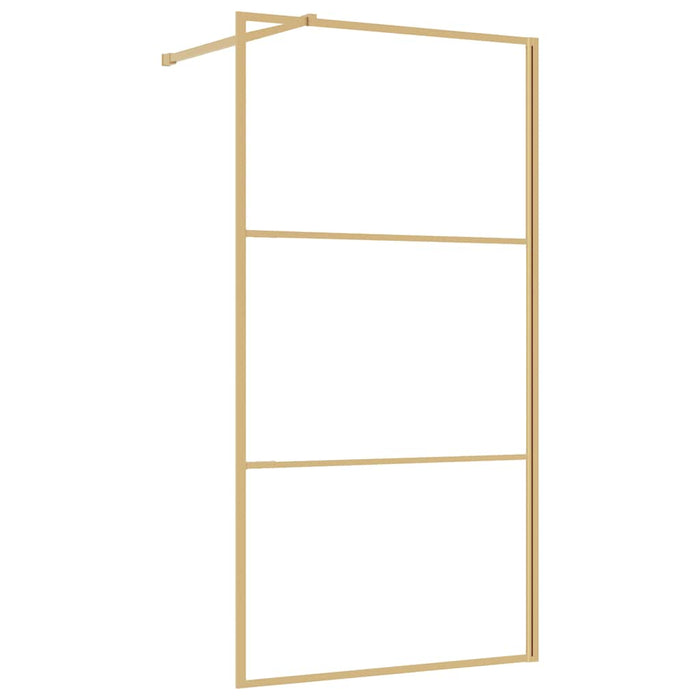 Paravan duș walk-in, auriu, 100x195 cm, sticlă ESG transparentă - WALTI WALTI