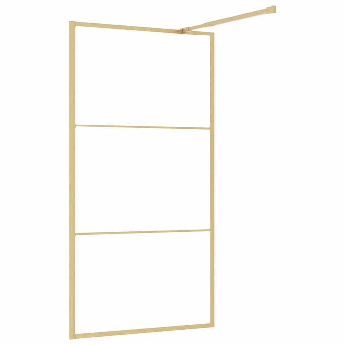 Paravan duș walk-in, auriu, 100x195 cm, sticlă ESG transparentă - WALTI WALTI
