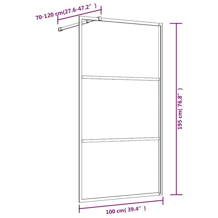 Paravan duș walk-in, auriu, 100x195 cm, sticlă ESG transparentă - WALTI WALTI