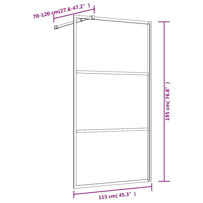 Paravan de duș walk-in auriu 115x195 cm sticlă ESG transparentă - WALTI WALTI