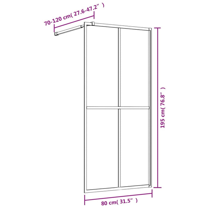 Paravan duș walk-in, roșu, 80x195 cm, sticlă ESG transparentă WALTI