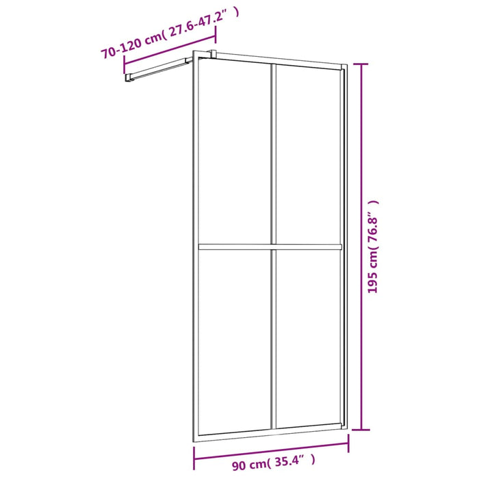 Paravan de duș walk-in auriu, 90x195 cm sticlă ESG transparentă - WALTI WALTI