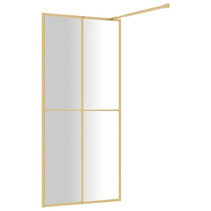 Paravan duș walk-in, auriu, 100x195 cm, sticlă ESG transparentă - WALTI WALTI