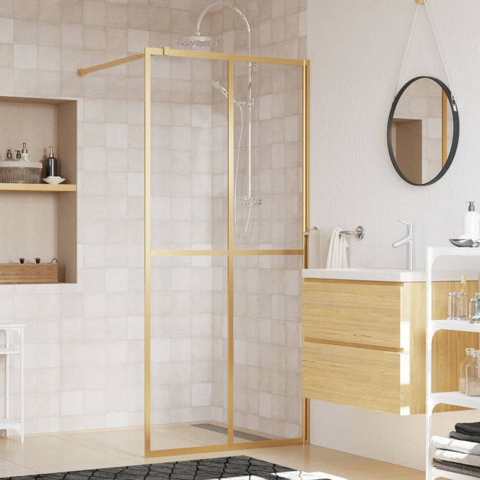 Paravan duș walk-in, auriu, 100x195 cm, sticlă ESG transparentă - WALTI WALTI