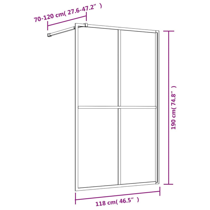 Paravan de duș walk-in auriu 115x195 cm sticlă ESG transparentă - WALTI WALTI