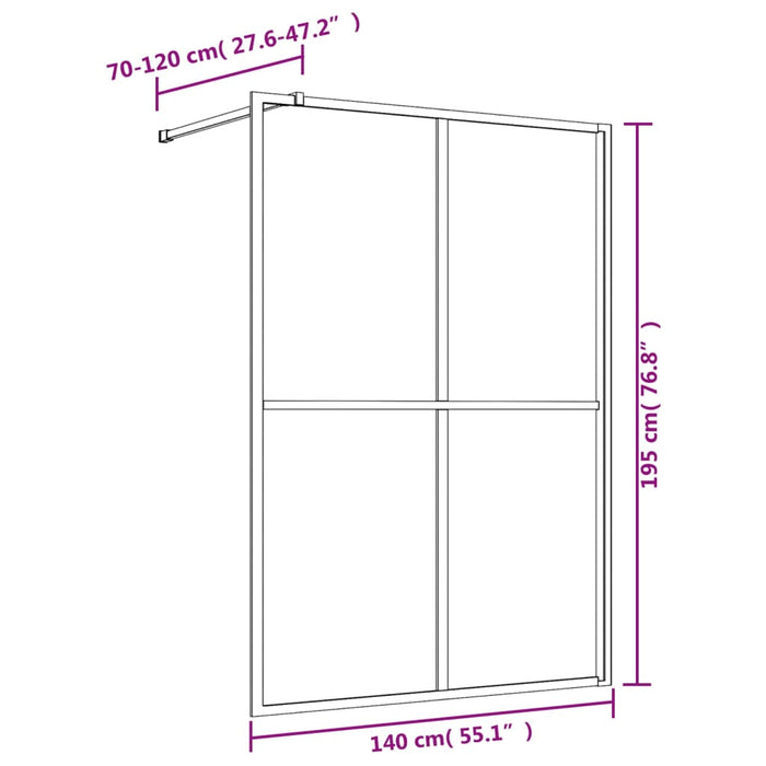Paravan de duș walk-in, auriu 140x195cm sticlă ESG transparentă - WALTI WALTI