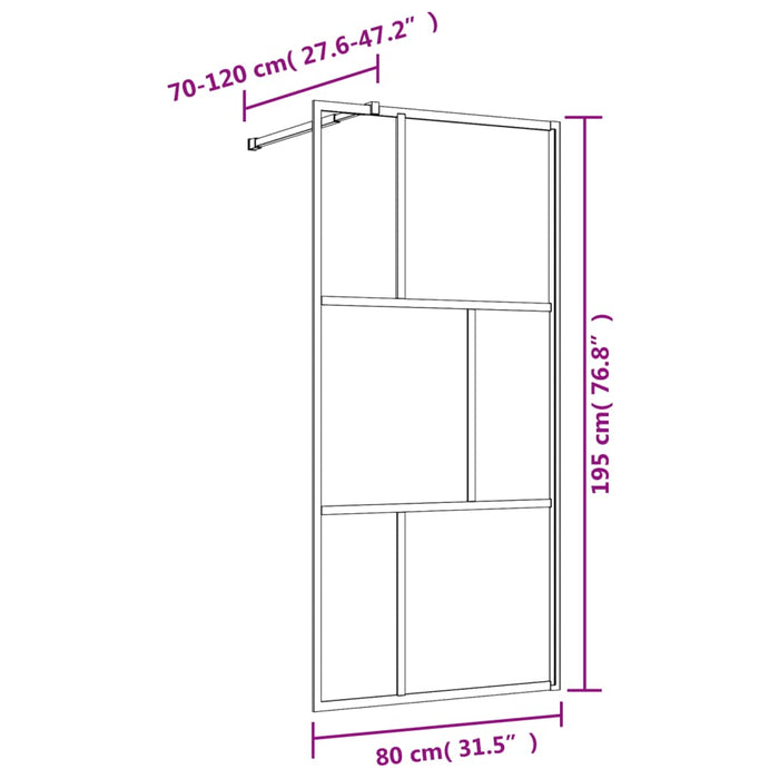 Paravan duș walk-in, roșu, 80x195 cm, sticlă ESG transparentă WALTI