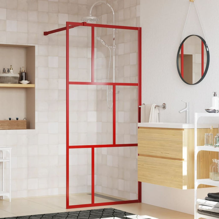 Paravan duș walk-in, roșu, 80x195 cm, sticlă ESG transparentă WALTI
