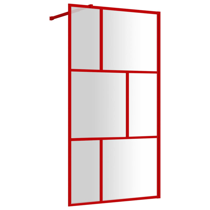 Paravan duș walk-in, roșu, 100x195 cm, sticlă ESG transparentă WALTI