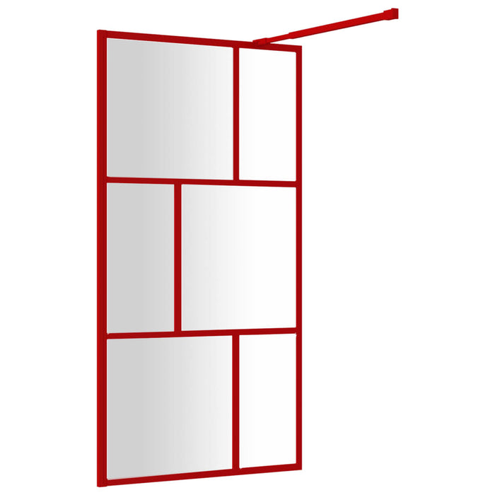 Paravan duș walk-in, roșu, 100x195 cm, sticlă ESG transparentă WALTI