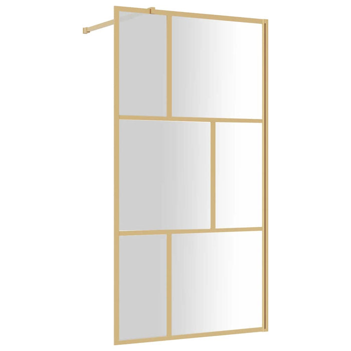 Paravan duș walk-in, auriu, 100x195 cm, sticlă ESG transparentă WALTI