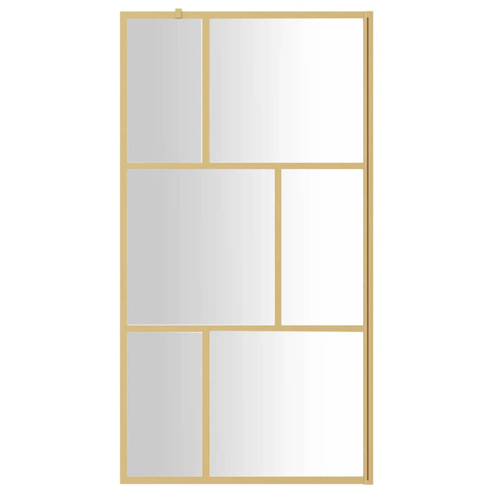 Paravan duș walk-in, auriu, 100x195 cm, sticlă ESG transparentă WALTI