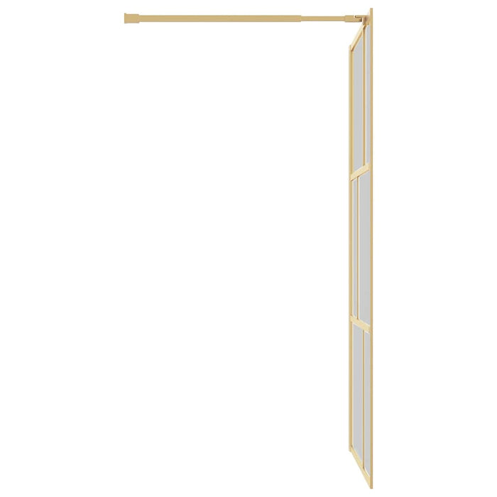 Paravan duș walk-in, auriu, 100x195 cm, sticlă ESG transparentă WALTI