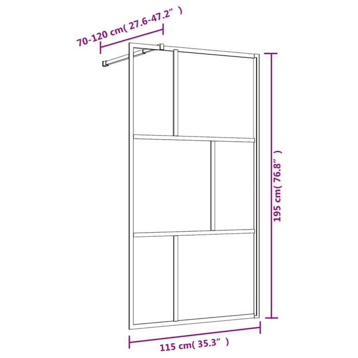 Paravan de duș walk-in auriu 115x195 cm sticlă ESG transparentă - WALTI WALTI
