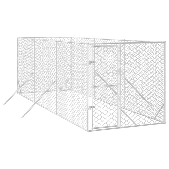 Padoc de exterior pentru câini argintiu 2x6x2 m oțel galvanizat - WALTI WALTI