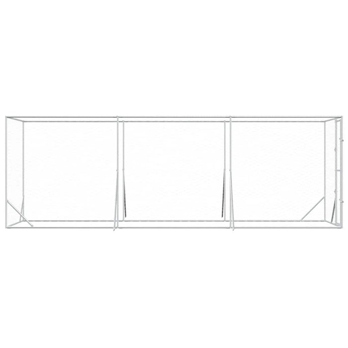 Padoc de exterior pentru câini argintiu 2x6x2 m oțel galvanizat - WALTI WALTI