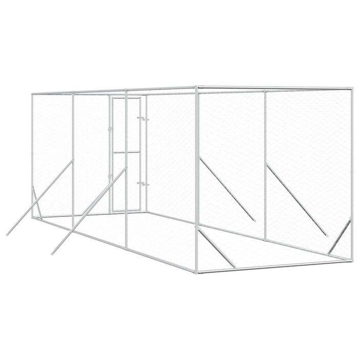 Padoc de exterior pentru câini argintiu 2x6x2 m oțel galvanizat - WALTI WALTI