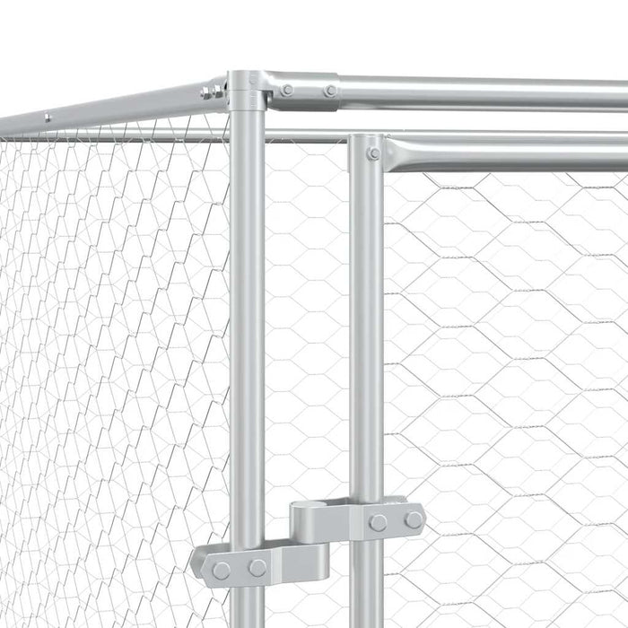 Padoc de exterior pentru câini argintiu 2x6x2 m oțel galvanizat - WALTI WALTI