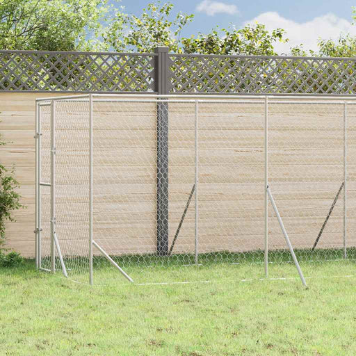 Padoc de exterior pentru câini argintiu 2x6x2 m oțel galvanizat - WALTI WALTI