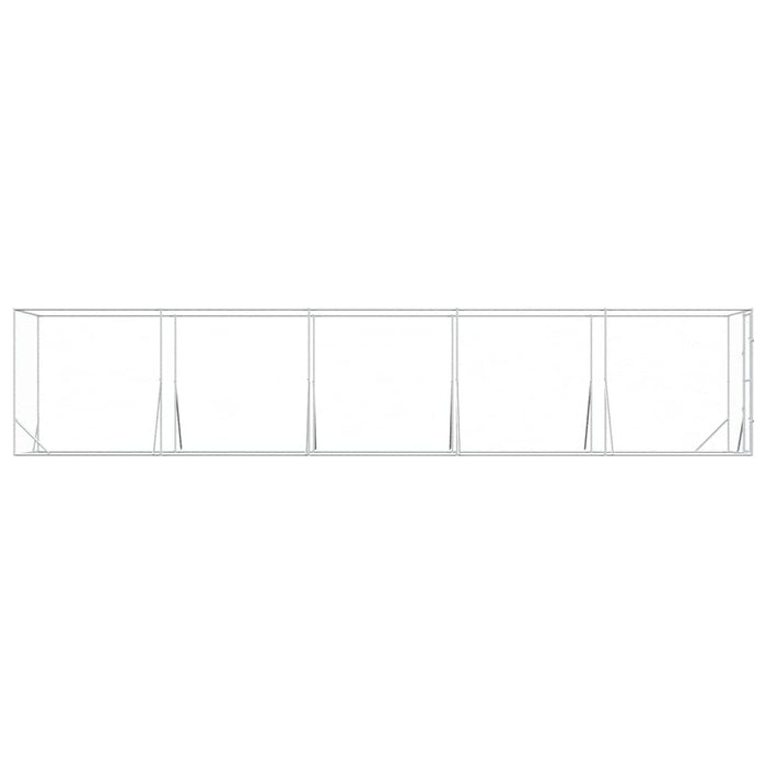 Padoc de exterior pentru câini argintiu 2x10x2m oțel galvanizat - WALTI WALTI