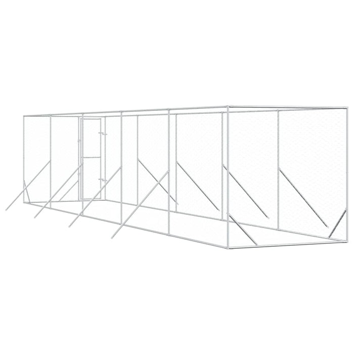 Padoc de exterior pentru câini argintiu 2x10x2m oțel galvanizat - WALTI WALTI