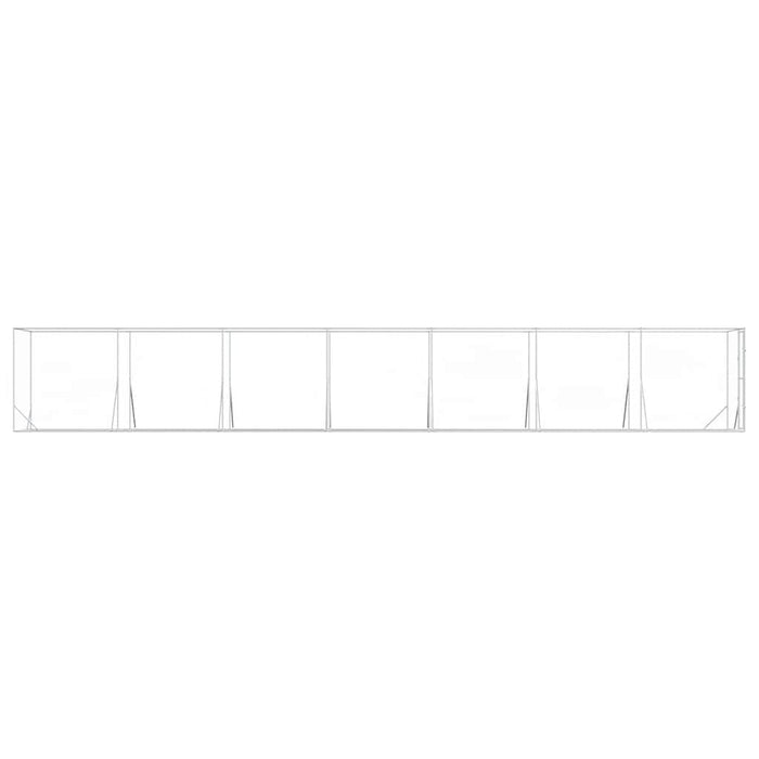 Padoc de exterior pentru câini argintiu 2x14x2m oțel galvanizat - WALTI WALTI