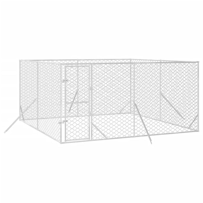 Padoc de exterior pentru câini argintiu 4x4x2 m oțel galvanizat - WALTI WALTI