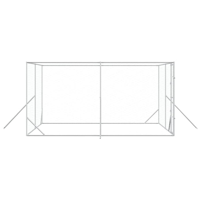 Padoc de exterior pentru câini argintiu 4x4x2 m oțel galvanizat - WALTI WALTI
