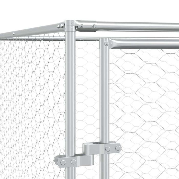 Padoc de exterior pentru câini argintiu 4x4x2 m oțel galvanizat - WALTI WALTI