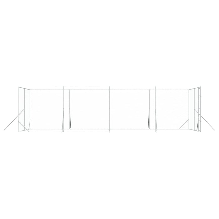 Padoc de exterior pentru câini argintiu 4x8x2 m oțel galvanizat - WALTI WALTI