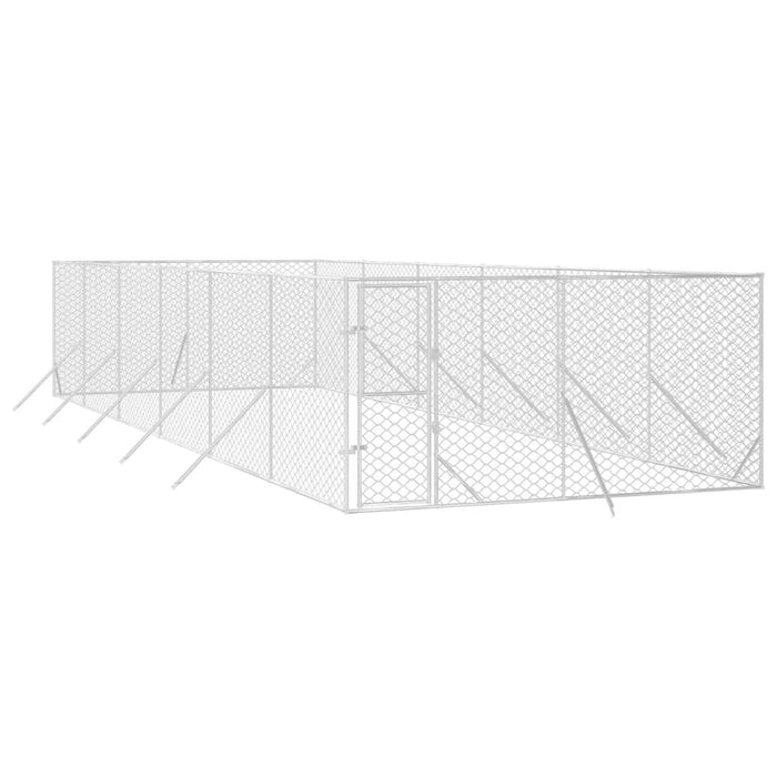 Padoc de exterior pentru câini argintiu 4x12x2m oțel galvanizat - WALTI WALTI