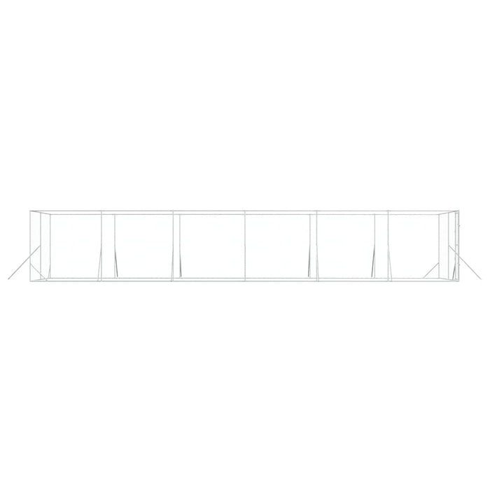 Padoc de exterior pentru câini argintiu 4x12x2m oțel galvanizat - WALTI WALTI