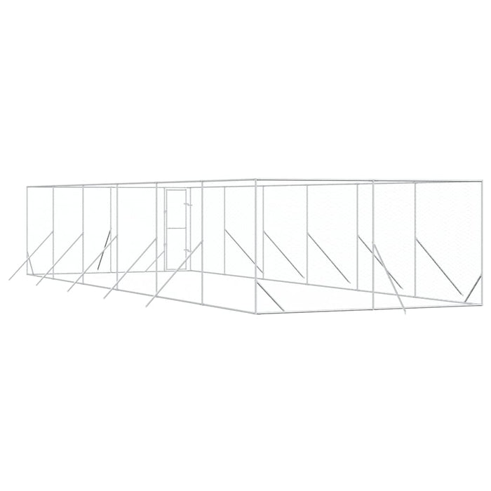 Padoc de exterior pentru câini argintiu 4x12x2m oțel galvanizat - WALTI WALTI