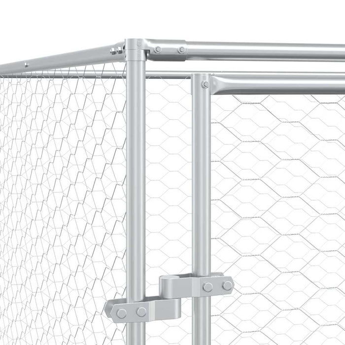 Padoc de exterior pentru câini argintiu 4x12x2m oțel galvanizat - WALTI WALTI