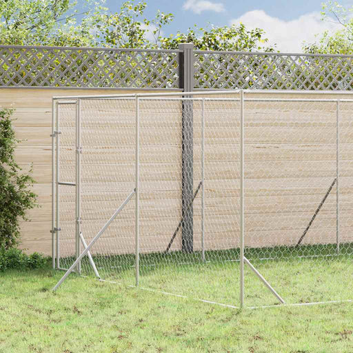 Padoc de exterior pentru câini argintiu 4x12x2m oțel galvanizat - WALTI WALTI