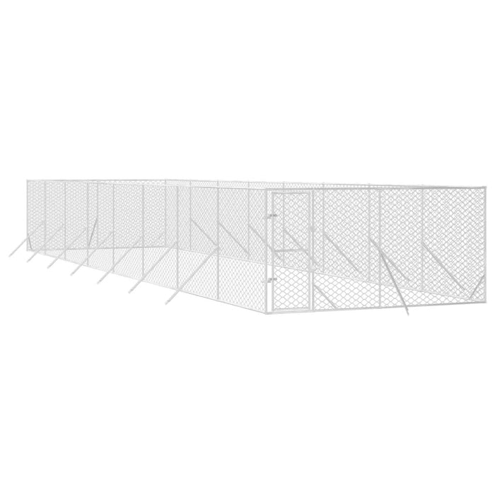 Padoc de exterior pentru câini argintiu 4x16x2m oțel galvanizat - WALTI WALTI