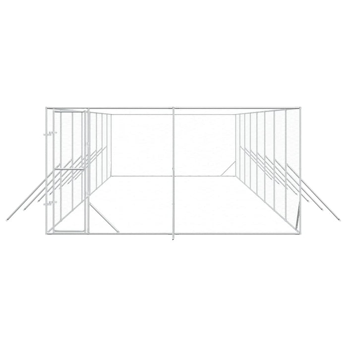 Padoc de exterior pentru câini argintiu 4x16x2m oțel galvanizat - WALTI WALTI