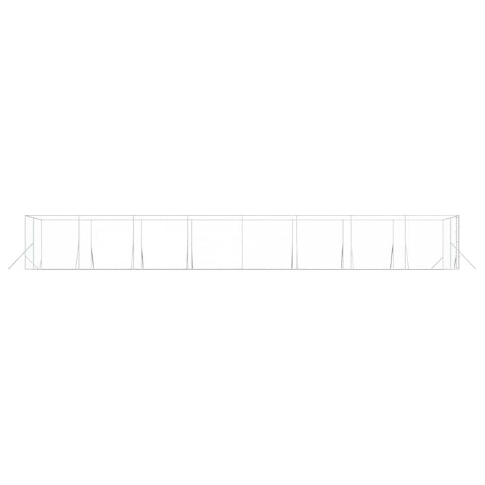 Padoc de exterior pentru câini argintiu 4x16x2m oțel galvanizat - WALTI WALTI