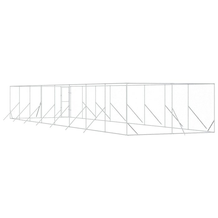 Padoc de exterior pentru câini argintiu 4x16x2m oțel galvanizat - WALTI WALTI