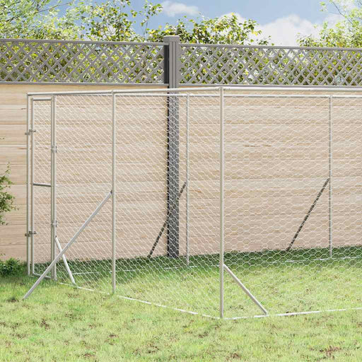 Padoc de exterior pentru câini argintiu 4x16x2m oțel galvanizat - WALTI WALTI