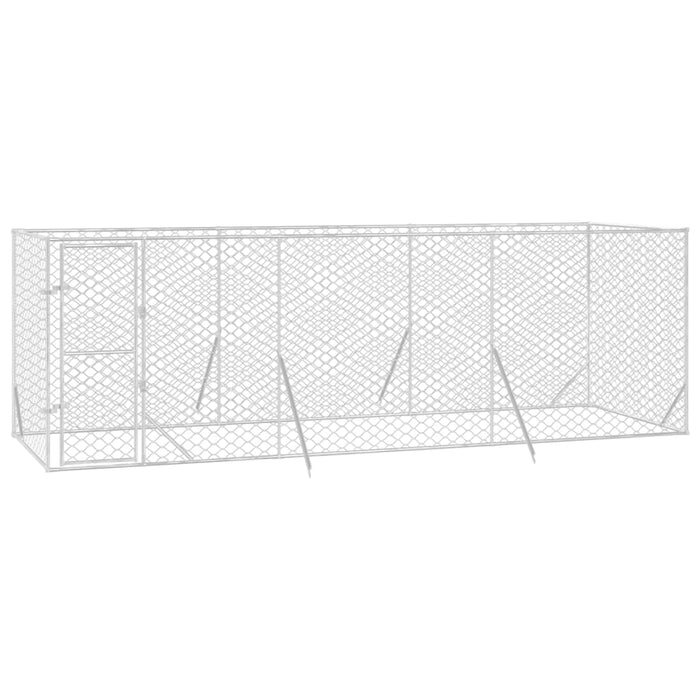 Padoc de exterior pentru câini argintiu 6x2x2 m oțel galvanizat - WALTI WALTI