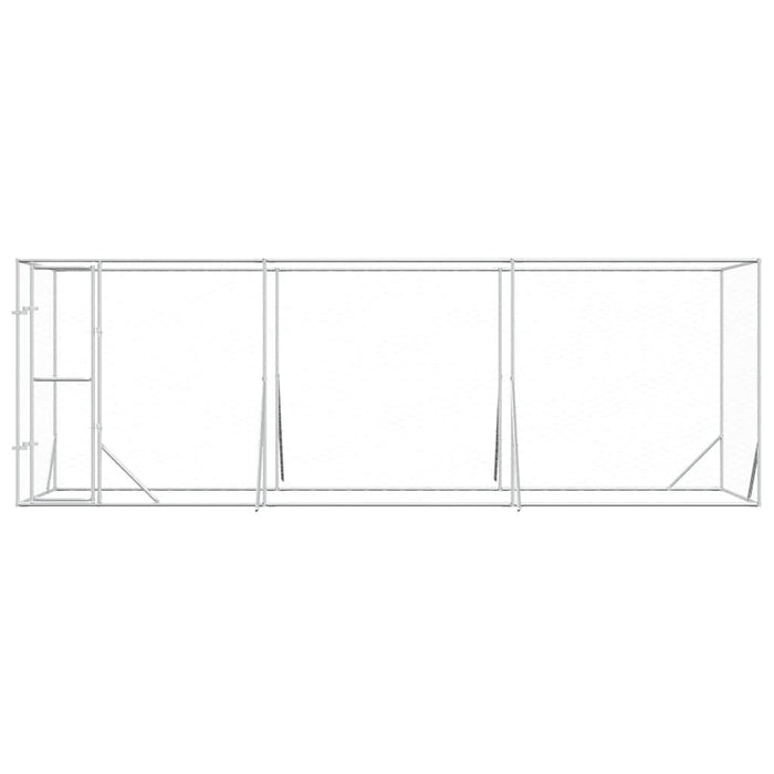 Padoc de exterior pentru câini argintiu 6x2x2 m oțel galvanizat - WALTI WALTI