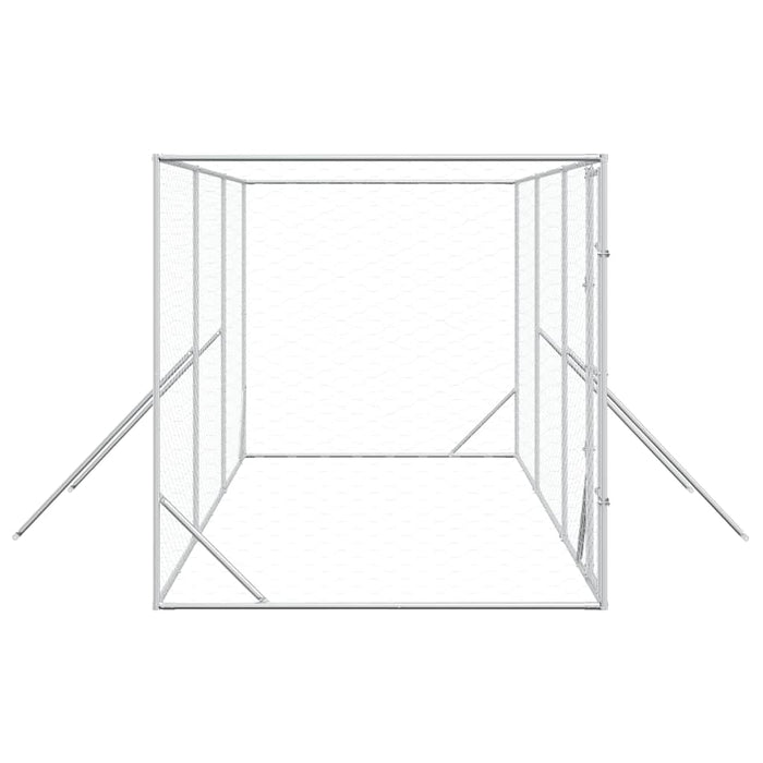 Padoc de exterior pentru câini argintiu 6x2x2 m oțel galvanizat - WALTI WALTI