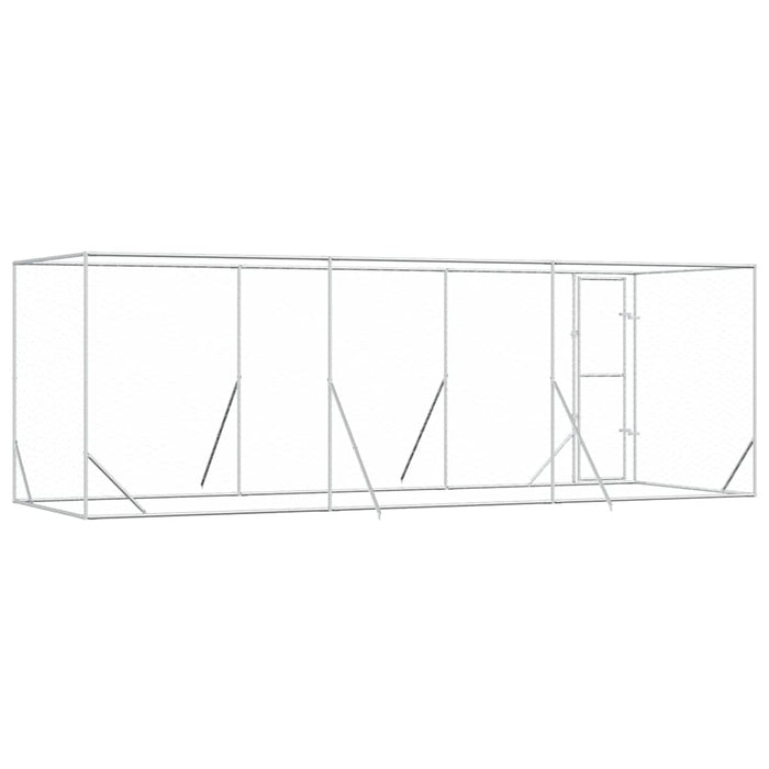 Padoc de exterior pentru câini argintiu 6x2x2 m oțel galvanizat - WALTI WALTI