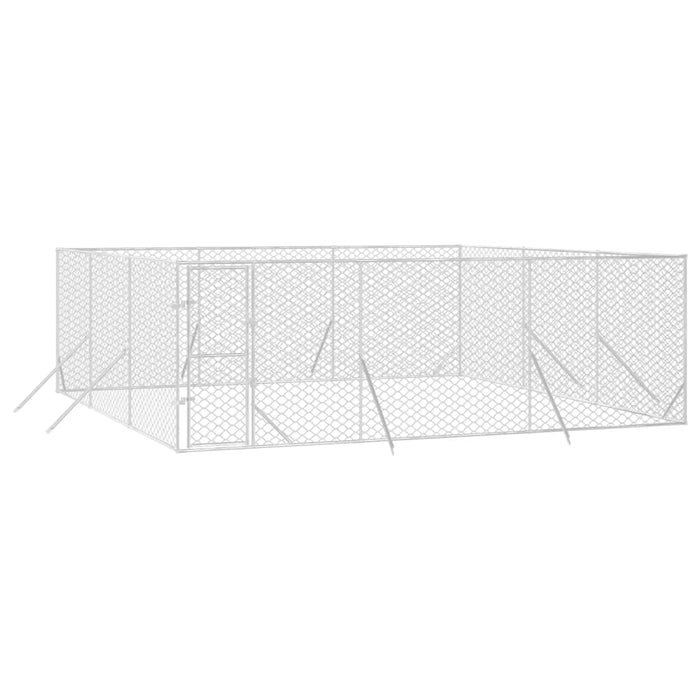 Padoc de exterior pentru câini argintiu 6x6x2 m oțel galvanizat - WALTI WALTI