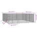 Padoc de exterior pentru câini argintiu 6x6x2 m oțel galvanizat - WALTI WALTI